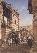John varley jnr THe School near the Babies-Sharouri,Cairo (mk37) oil on canvas